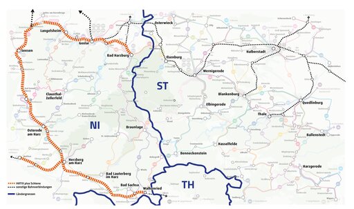 Schienenstrecken im Westharz