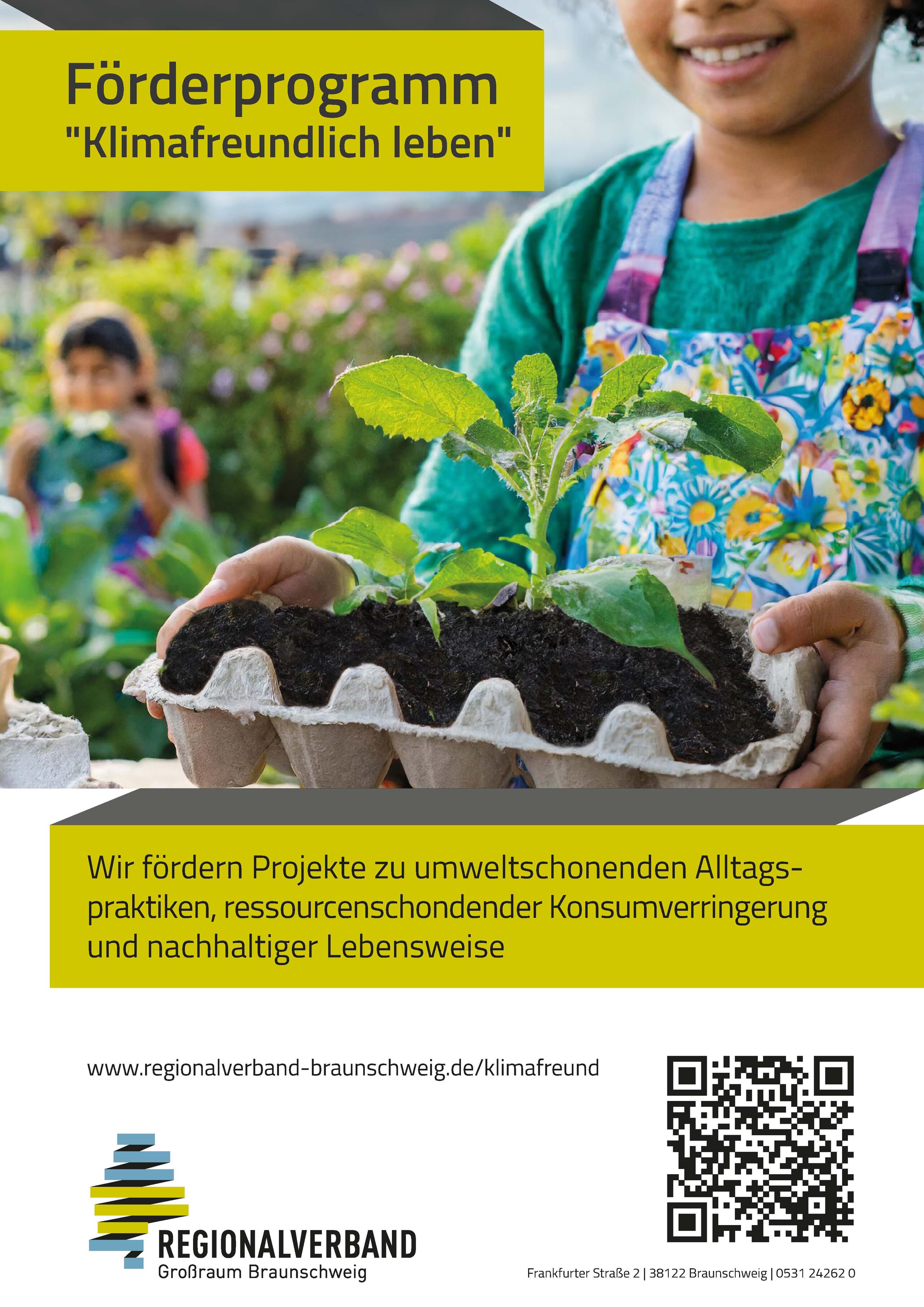 Poster zum Förderprogramm "Klimafreundlich leben"