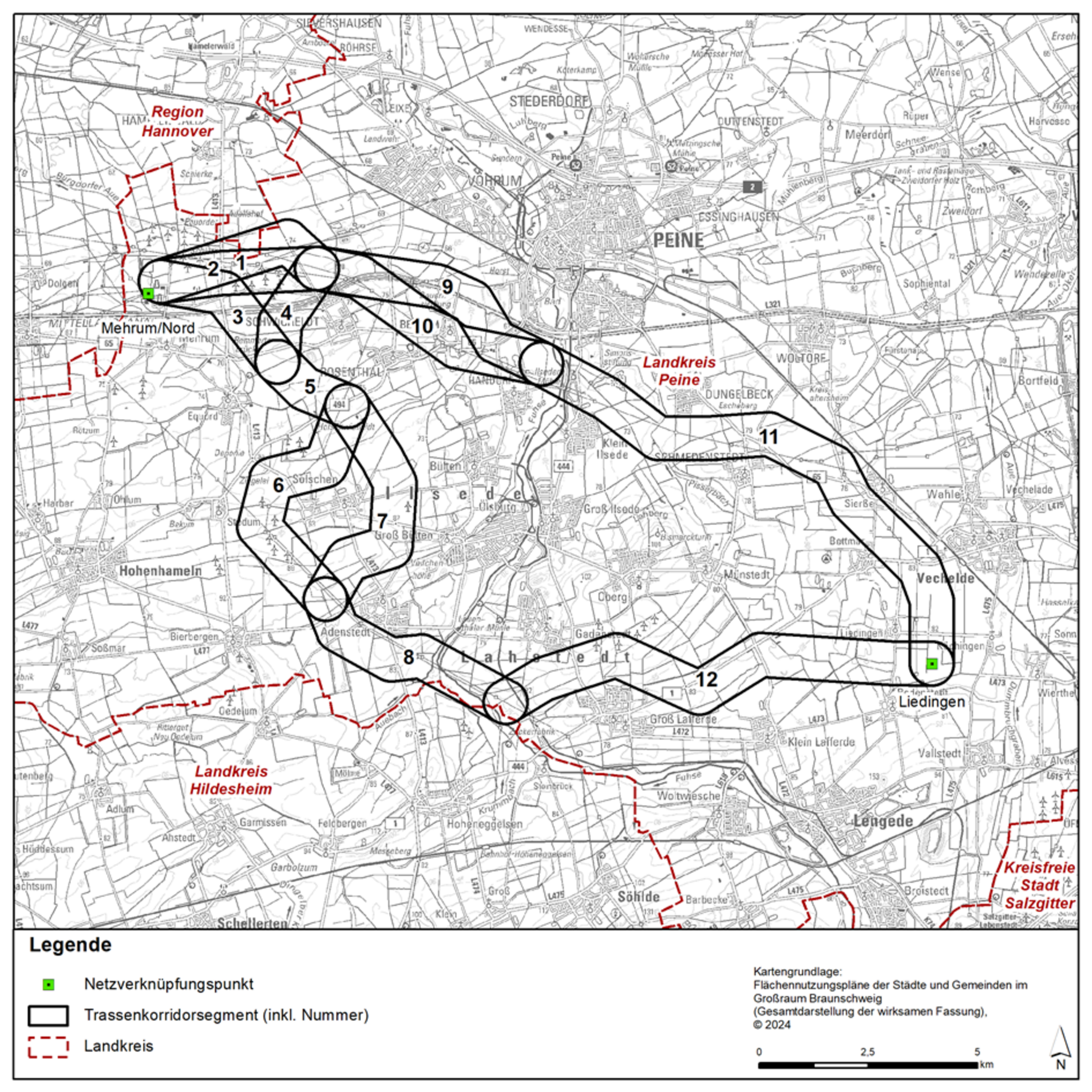 Übersicht Trassenkorridornetz