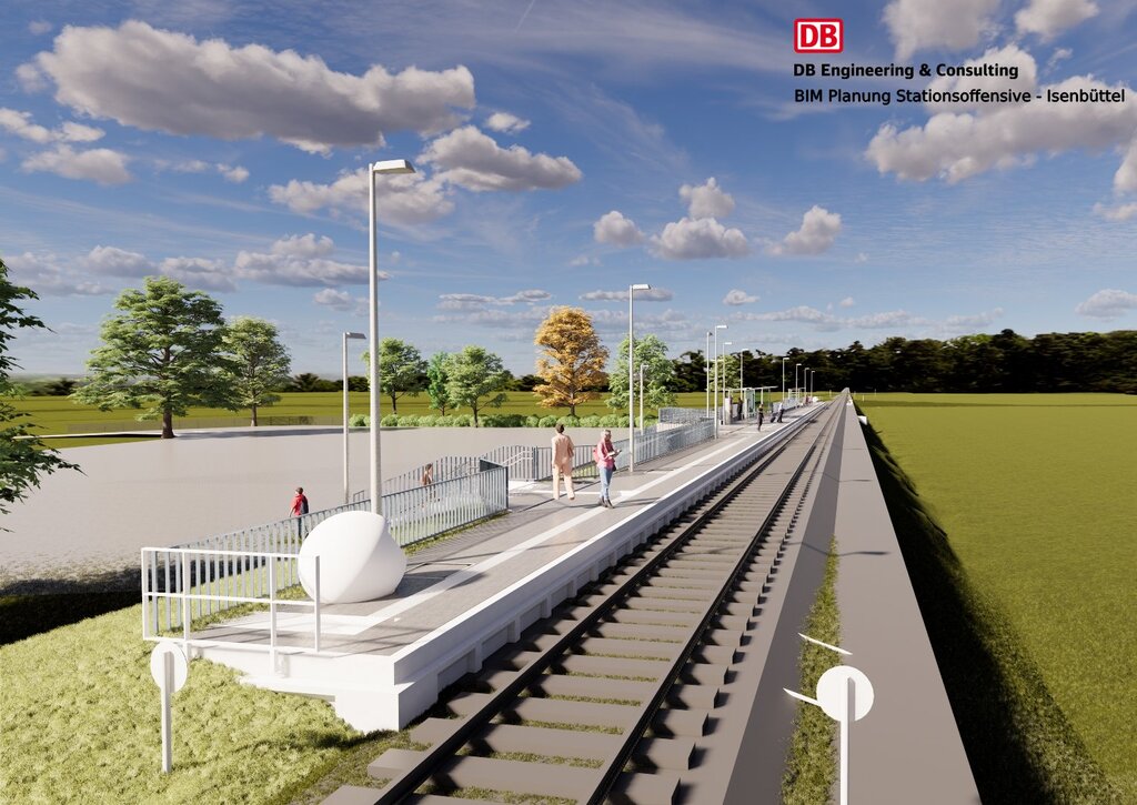 Visualisierung derVerkehrsstation in Isenbüttel.