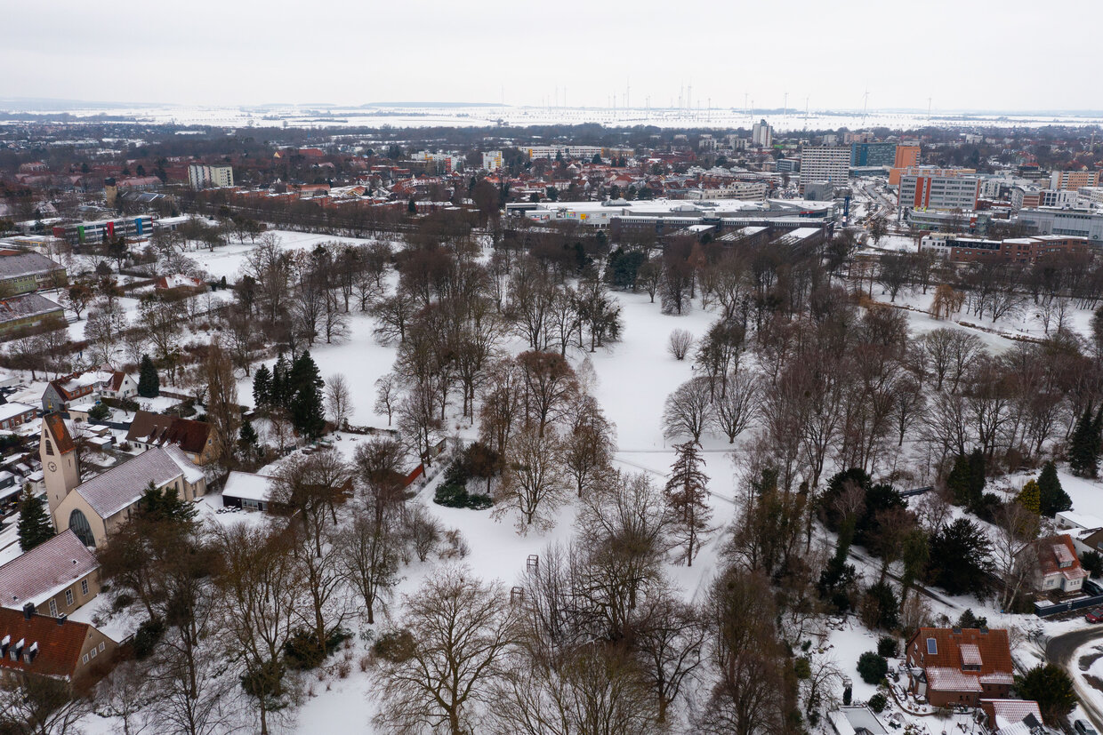 Freiraumgestaltung im Stadtpark von Lebenstedt: die Sch&ouml;lke soll offengelegt werden.