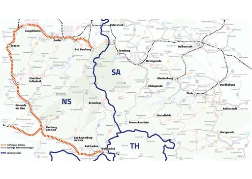 Schienenstrecken im Westharz