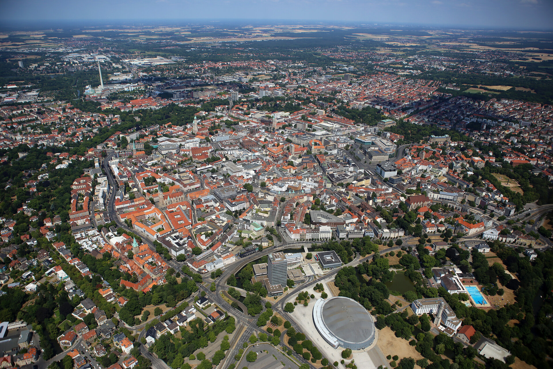 Luftbild der Braunschweiger Innenstadt