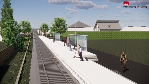 Visualisierung der Bahnstation Braunschweig-Bienrode