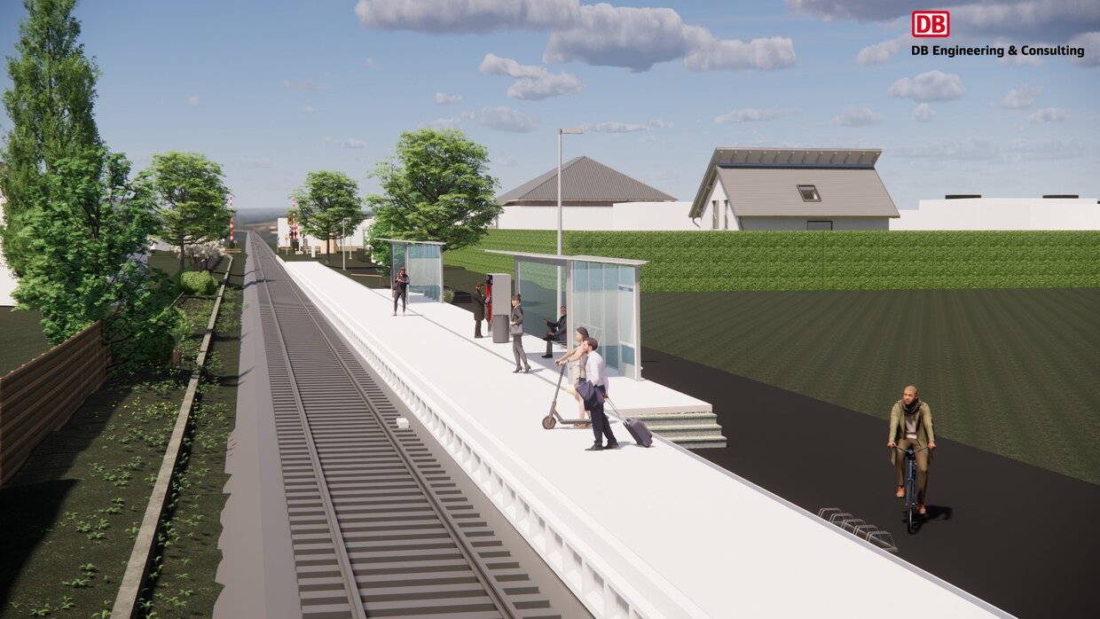 Visualisierung der Bahnstation Braunschweig-Bienrode