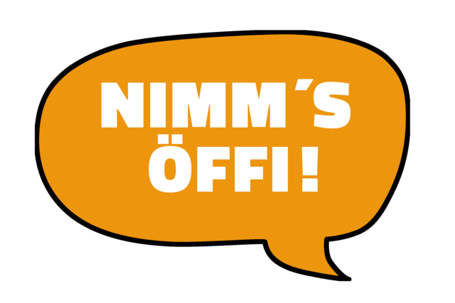 Sprechblase "Nimm's Öffi"