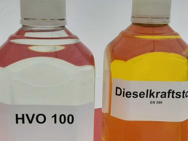 Kraftstoffe im Vergleich: HVO und Diesel. 