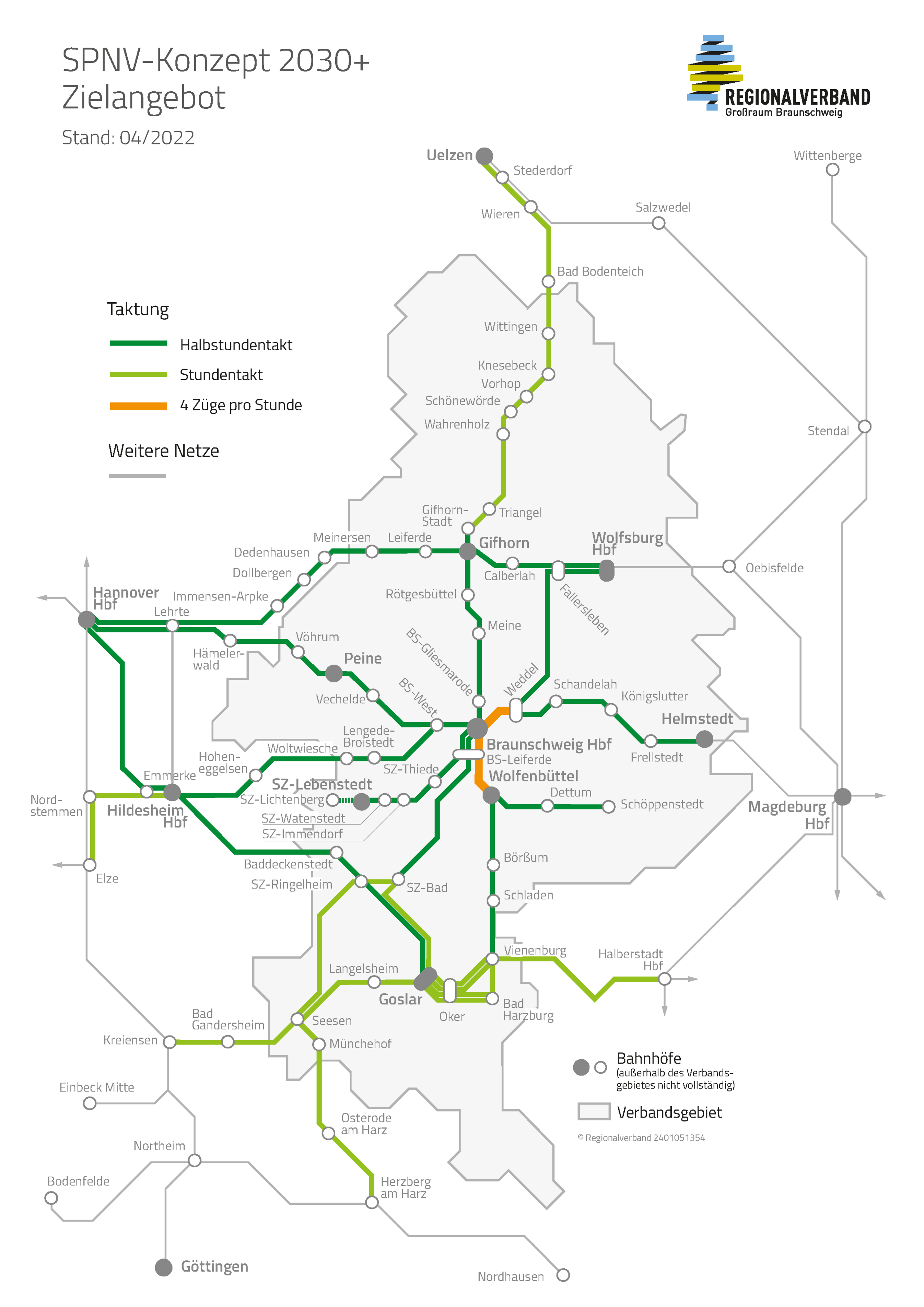 Karte 2 zeigt an, auf welchen Strecken es in Zukunft den Halbstundentakt geben soll. 