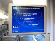 Fahrgastinformation im Zug: Übersicht Linienverlauf mit Haltestellen