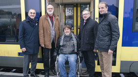 Eröffneten den barrierefreien Bahnsteig in Wittingen: v.l.: Marco Schlott, Detlef Tanke, Hans-Joachim Hoffmann, Karl Ridder, Hennig Brandes