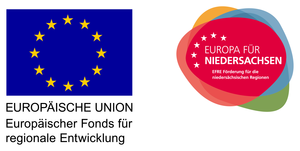 Förderlogo Europäischer Fonds für regionale Entwicklung; Förderung für die niedersächsischen Regionen